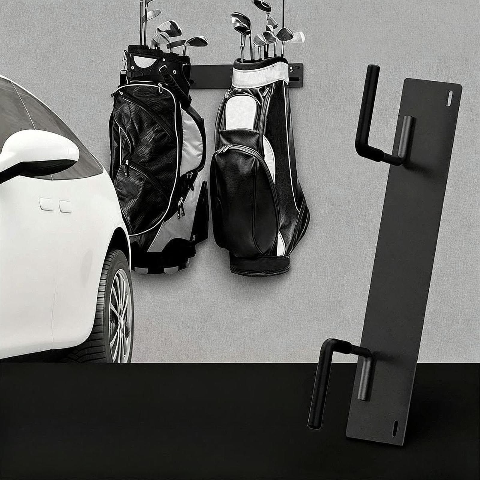 Golf Equipment Organizer For Garage - Golfbag-Organizer zur Wandmontage mit Gummischutz-Haken für