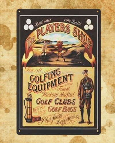Golf Equipment Shop - Metallschild mit Golfmotiven für Golfer, Golf-Ausrüstung,