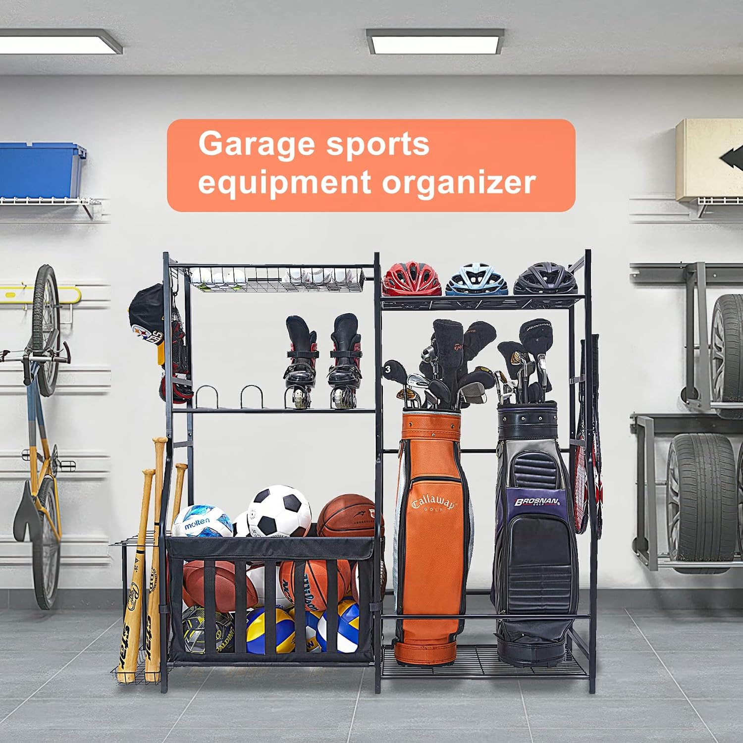 Garagen-Sportgeräte-Aufbewahru – Golf Equipment Organizer For Garage Bewertung und Preis