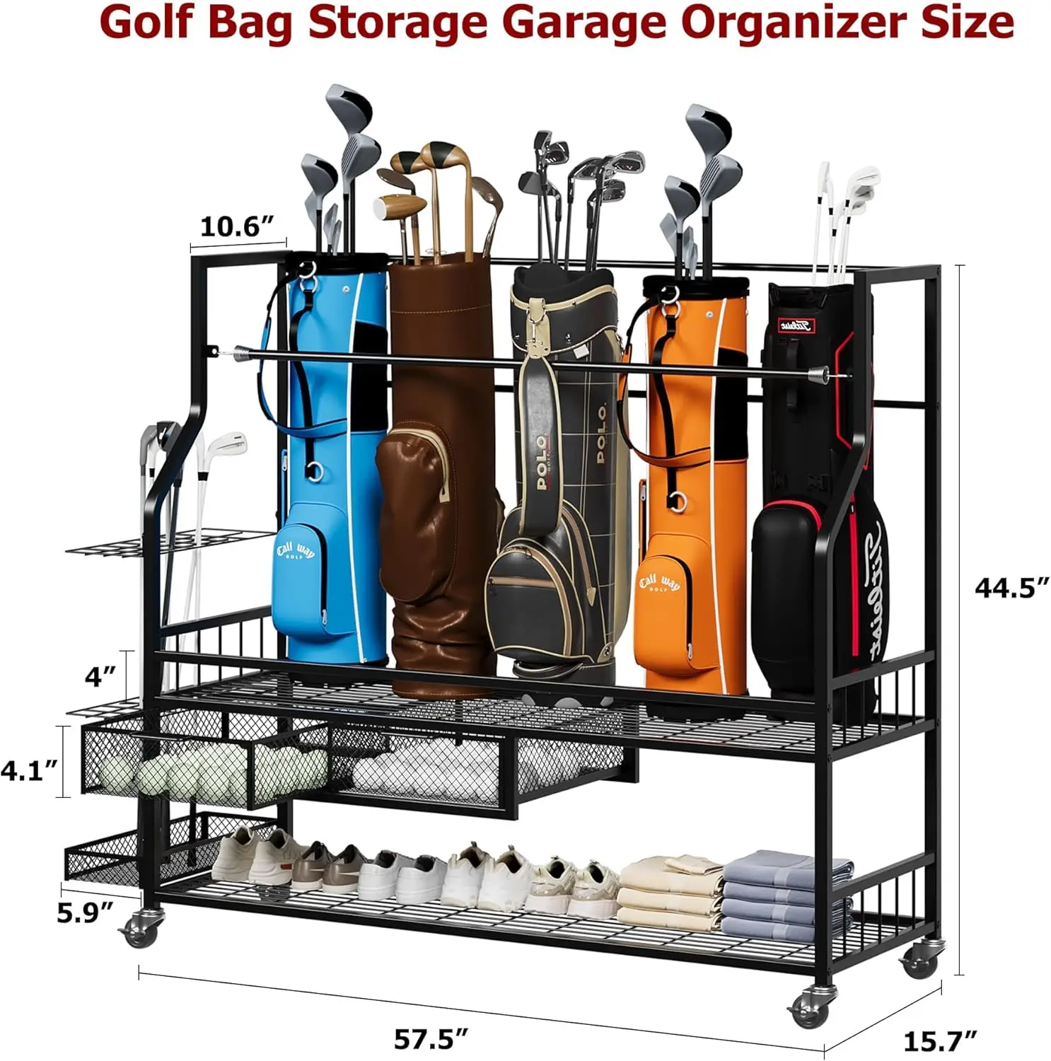 Multifunktionales Rollregal fü – Golf Equipment Organizer For Garage Bewertung und Preis