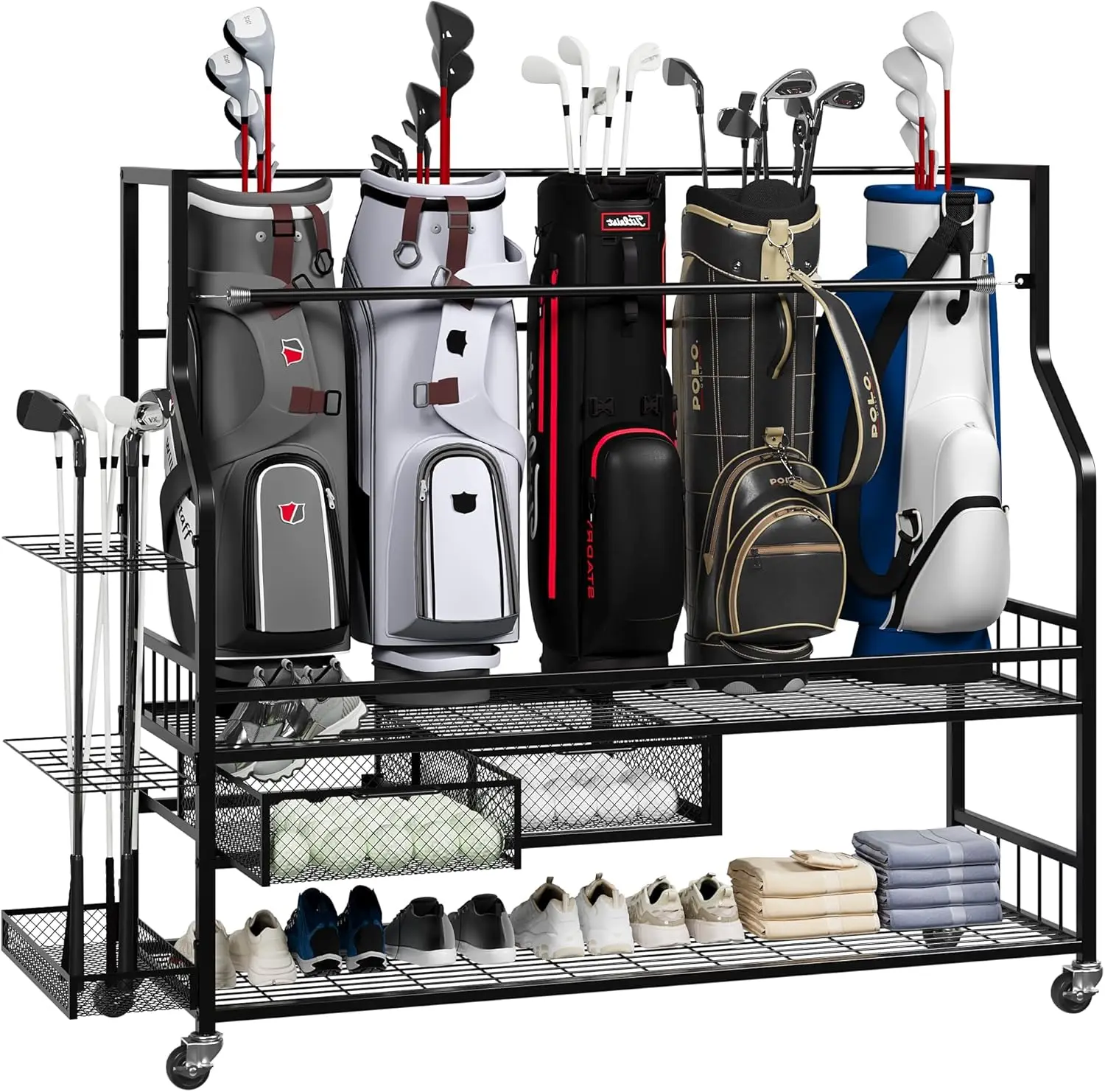 Multifunktionales Rollregal fü – Golf Equipment Organizer For Garage Bewertung und Preis