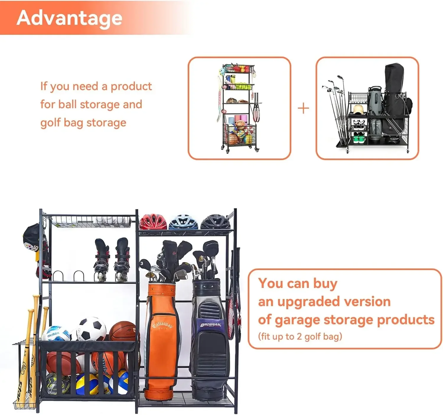Garagen-Sportgeräte-Organizer  – Golf Equipment Organizer For Garage Bewertung und Preis