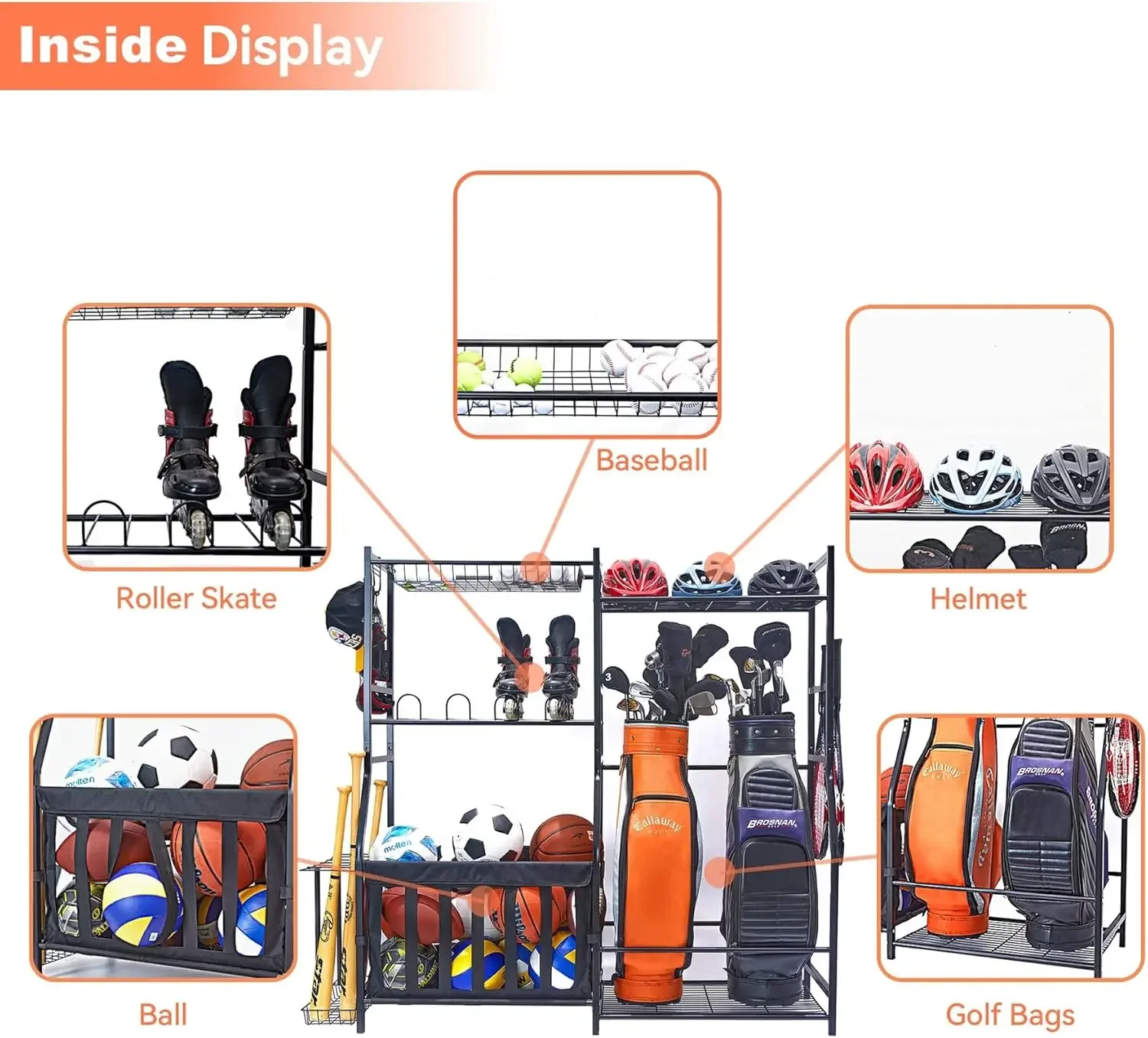 Garagen-Sportgeräte-Organizer  – Golf Equipment Organizer For Garage Bewertung und Preis
