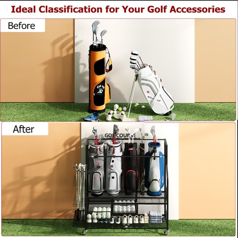 Golfbag-Aufbewahrungsregal mit – Golf Equipment Organizer For Garage Bewertung und Preis